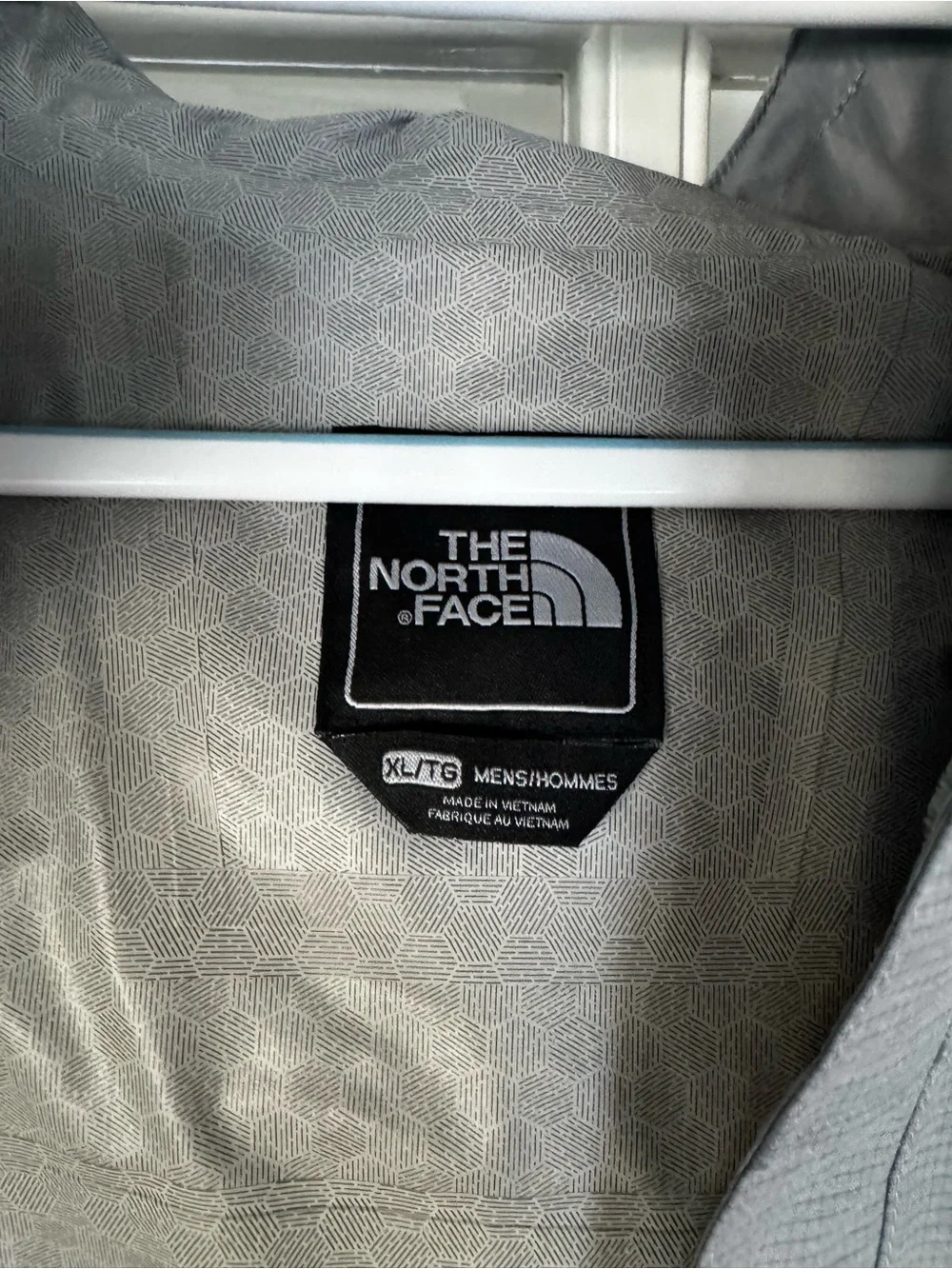The North Face Men's Light Gray Hooded Rain Shell